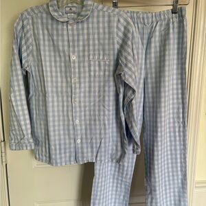 Petite Plume Classic Blue and White Checkered Kids Pajama Set